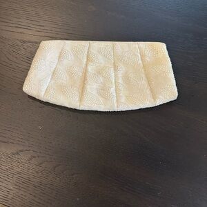 Mid-Century Embellished Ivory Beaded Clutch VTG 1960s